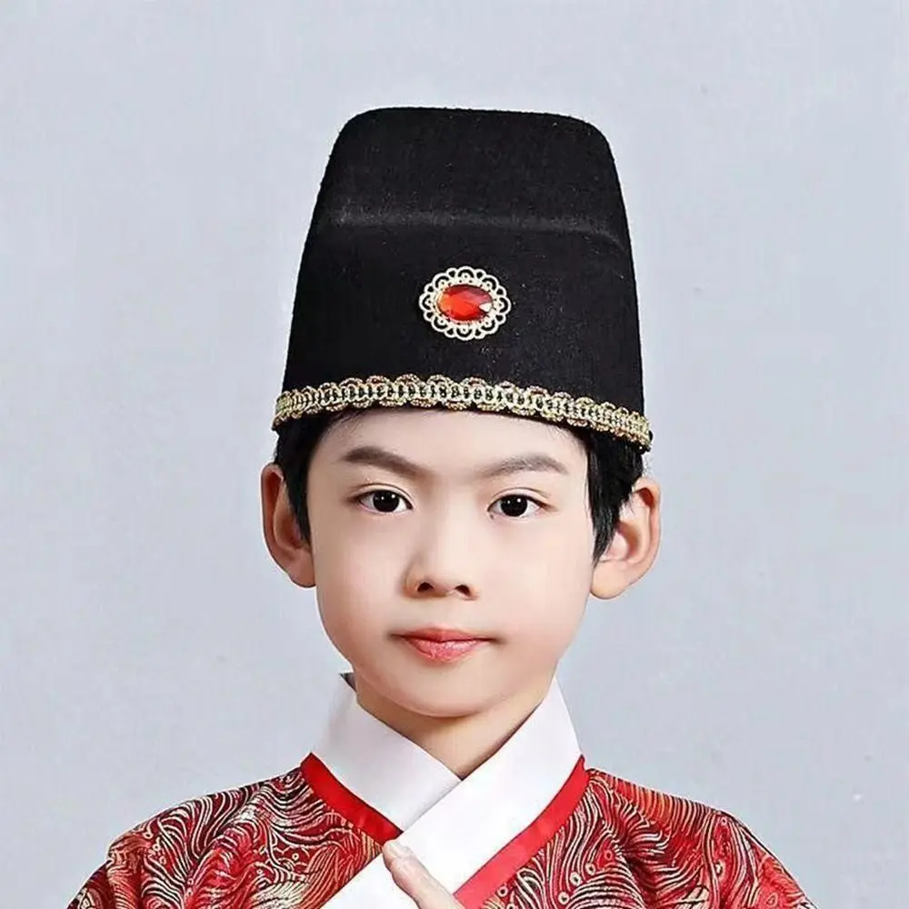 1Pcs Number One Scholar Cap Opera Hat Photograph Prop Hanfu Accessories Cosplay Hat Ancient Chinese Style Academic Image