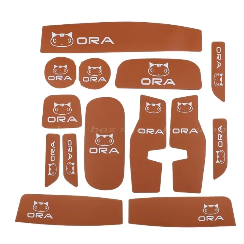 

Накладка на слот для хранения для ORA 03 2023 2024, кожаная дверная прокладка для чашки с водой, грязеотталкивающая нескользящая накладка, декоративная защита