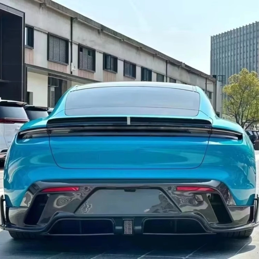 Customized Rear Bumper Lip Car Kit for Porsche Taycan Upgraded M-style High-quality Carbon Fiber Rear Diffuser Body Kit