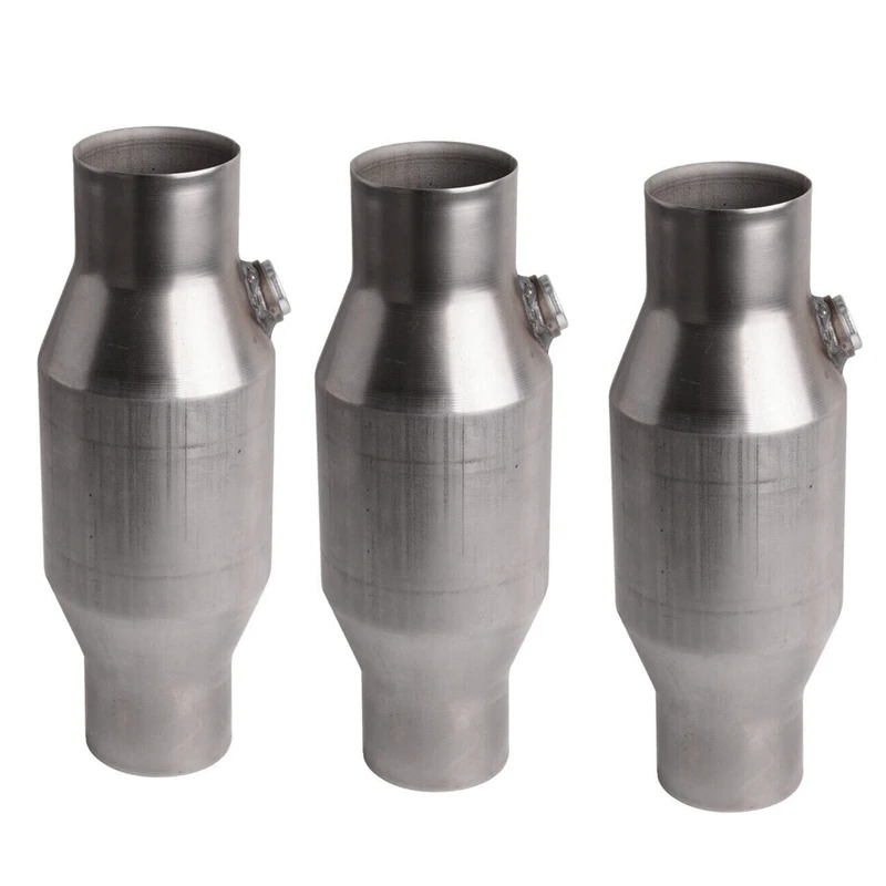 Convertitore catalitico universale Spun da 3 pezzi da 2.5 pollici convertitore catalitico di scarico in acciaio inossidabile 425250 ad alto flusso
