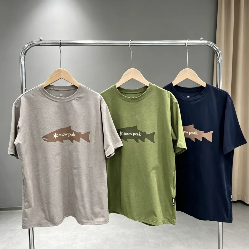snow peak Lightweight Quick Dry T Shirt Men Women Summer Short Sleeve Sweat Fit Casual Outdoor Sports Running Daily Wear Top