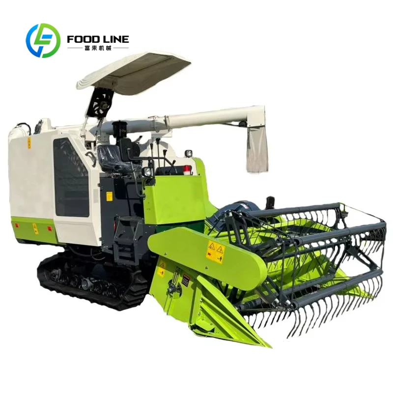 Customized High Performance Combine Harvester Vertical Axis Spike Tooth Threshing Roller Crawler Rice Wheat Harvest Equipment