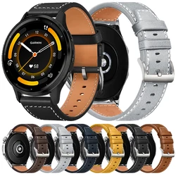 Leather 22mm 20mm Strap for Garmin Venu 3 2 Replacement Wristband Forerunner 165 265 255 Music Vivoactive 5 4 Business Watchband