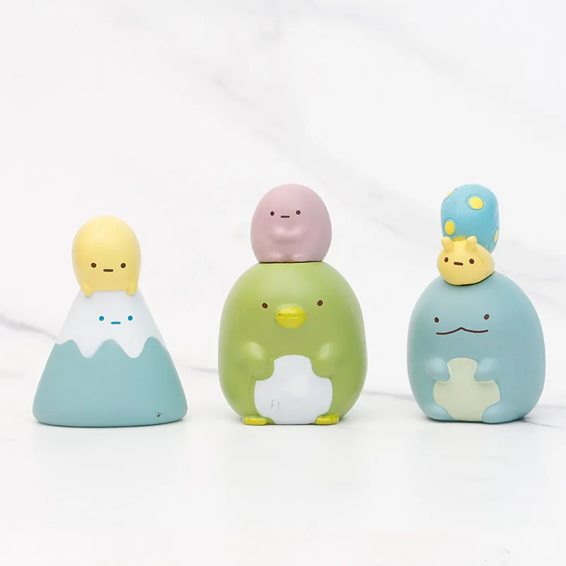 8 pz/set Kawaii giappone Sumikko Gurashi doppio timbro Mini figure ornamenti bambole Decorative giocattoli