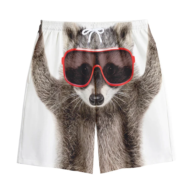 

Men's standard standard beach shorts, 3D print animal swimming shorts, streetwear short pants, loose surf shorts