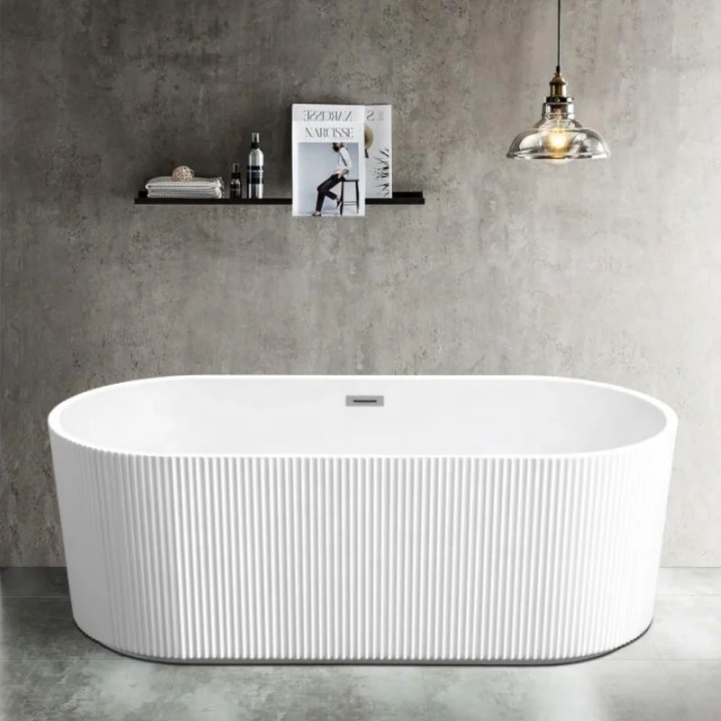 Hot Sale Acrylic Bathtub Modern Design Freestanding Bath Tub White Free Standing Alone Soaking Whirlpool Tub