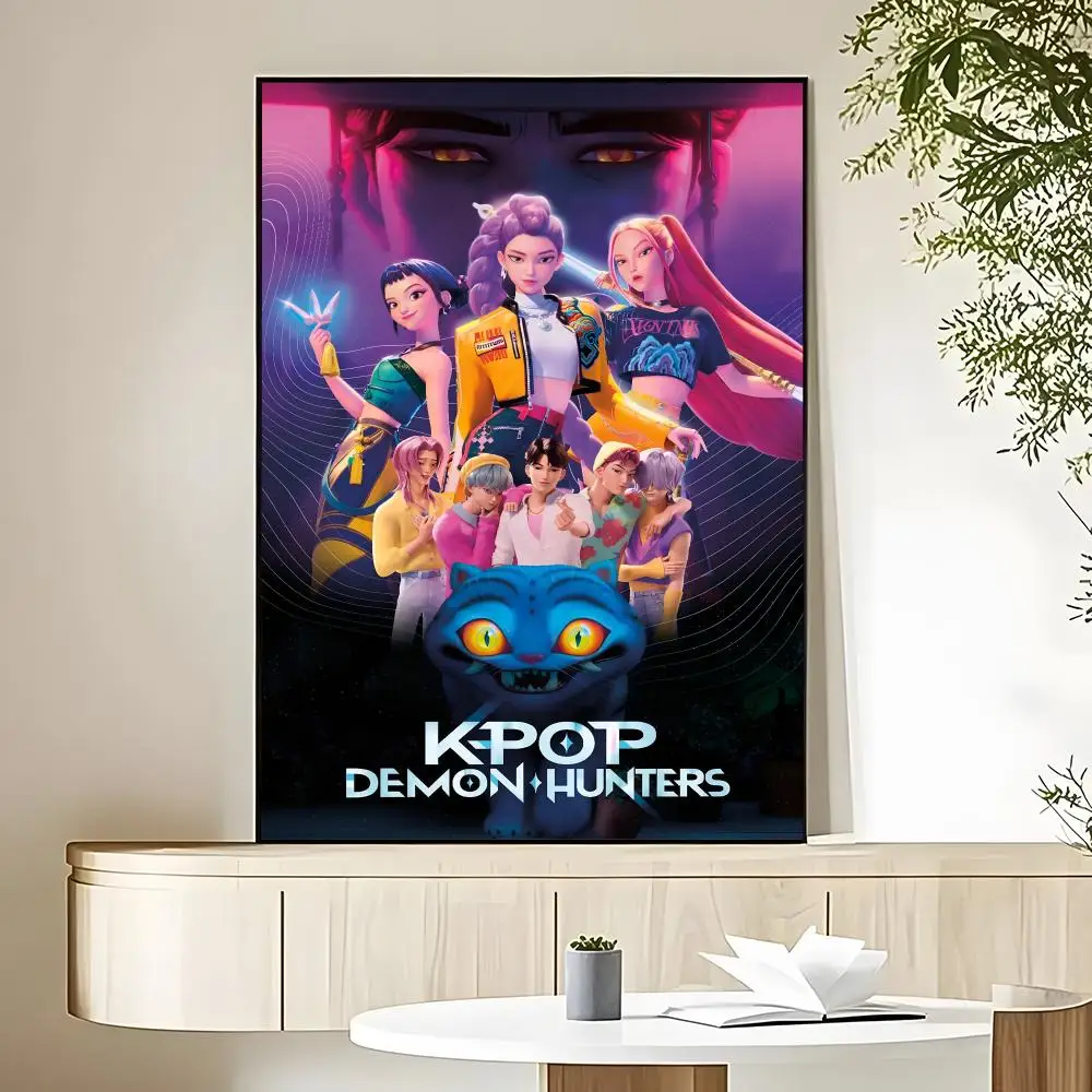 KPop Demon Hunters Poster HD Art Sticky Wall Waterproof Home Living Room Bedroom Bar Aesthetic Decoration