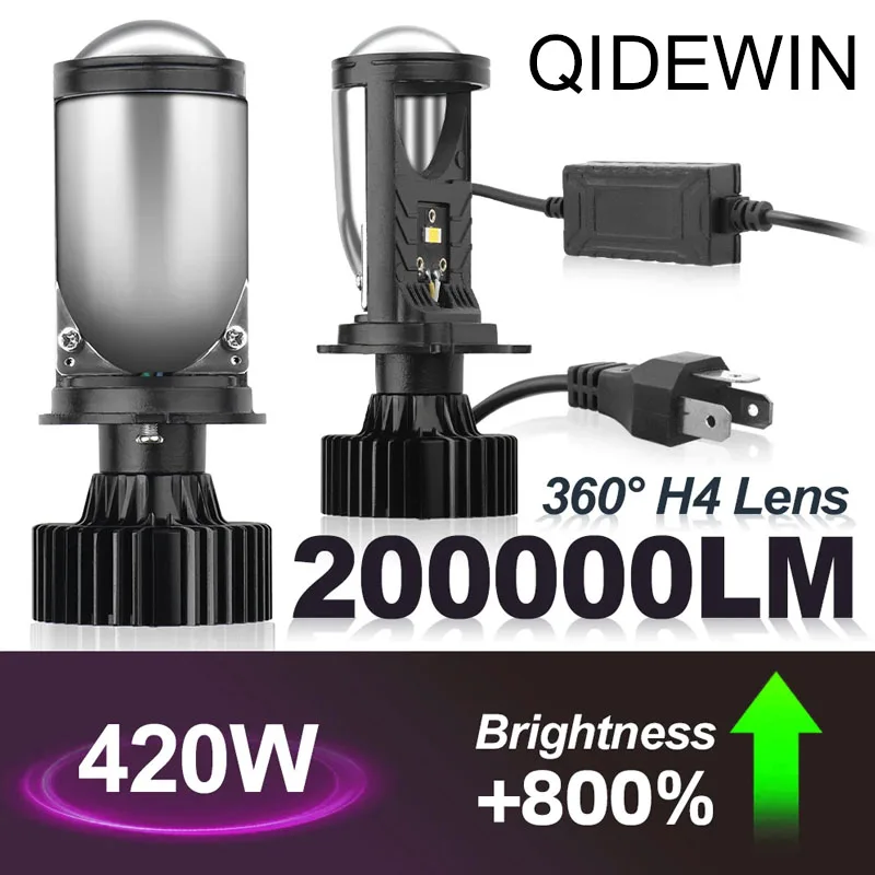 

1/2Pcs H4 LED Projector Lens LHD 180000LM Car Headlight Bulbs CSP Chip HiLo Beam Turbo Light 12V 24V Left-hand Driving