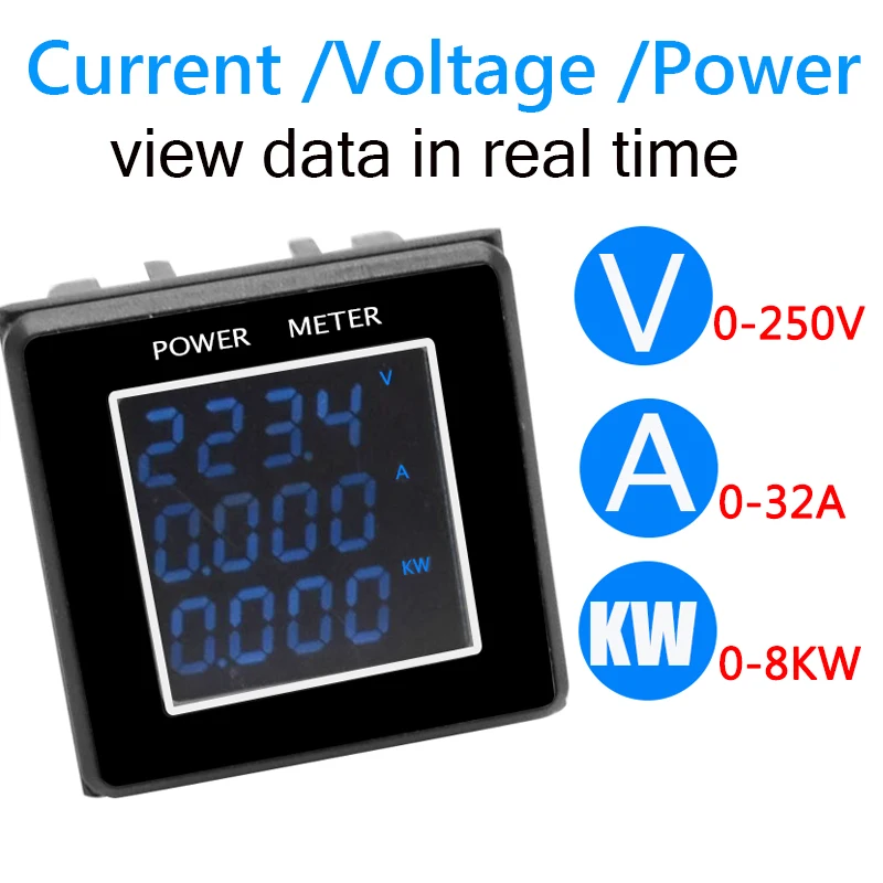 Digital display Power Strip Universal Socket 5 Outelts 2USB Charger Ports Voltage Current Power Meter Wattmeter