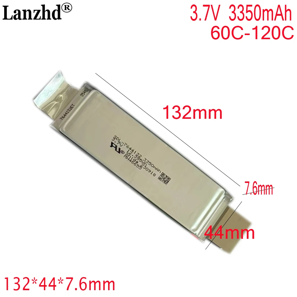 

3.7V High rate polymer 7644132 60C 120C Li Battery 3350mAh batteries For Starting power supply automobile igniter battery