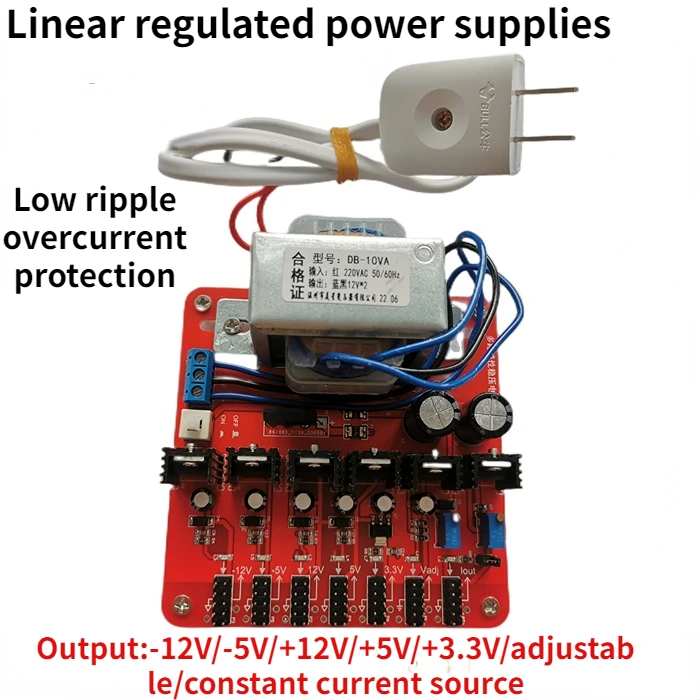 Linear DC regulated power supply module 3.3V 5V 12V adjustable constant current ripple less than 2.5mV