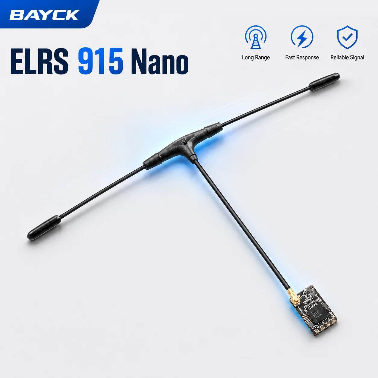 BAYCK ELRS 915MHz Nano Long Range Receiver ExpressLRS 100mW Telemetry RX with T Antenna WiFi Update for FPV Drone BETAFPV 900 RX
