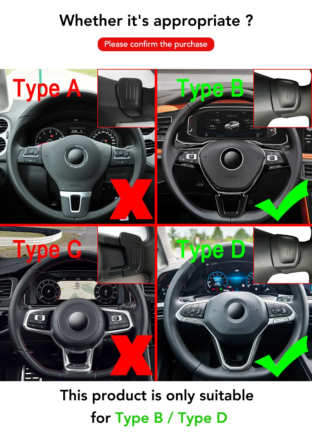 Palette de changement de volant de voiture, pour Volkswagen