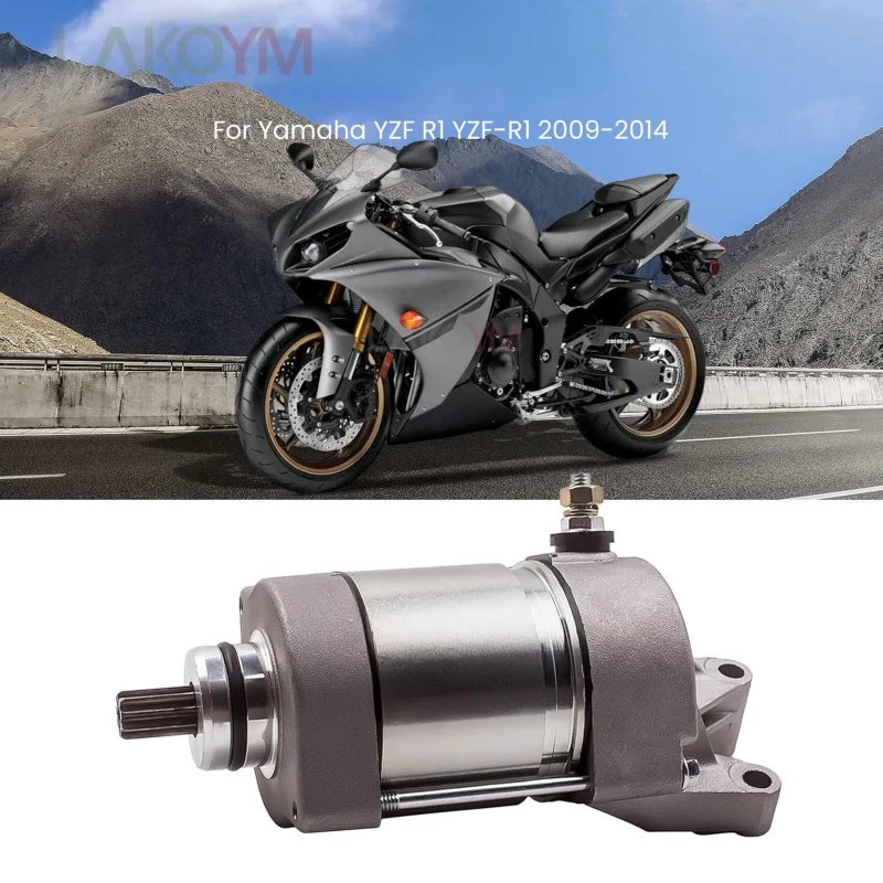 Starter Motor for Yamaha YZF R1 YZF-R1 2009-2014, 14B-81890-00-00 Engine Starter Motor Assembly for Motorcycle