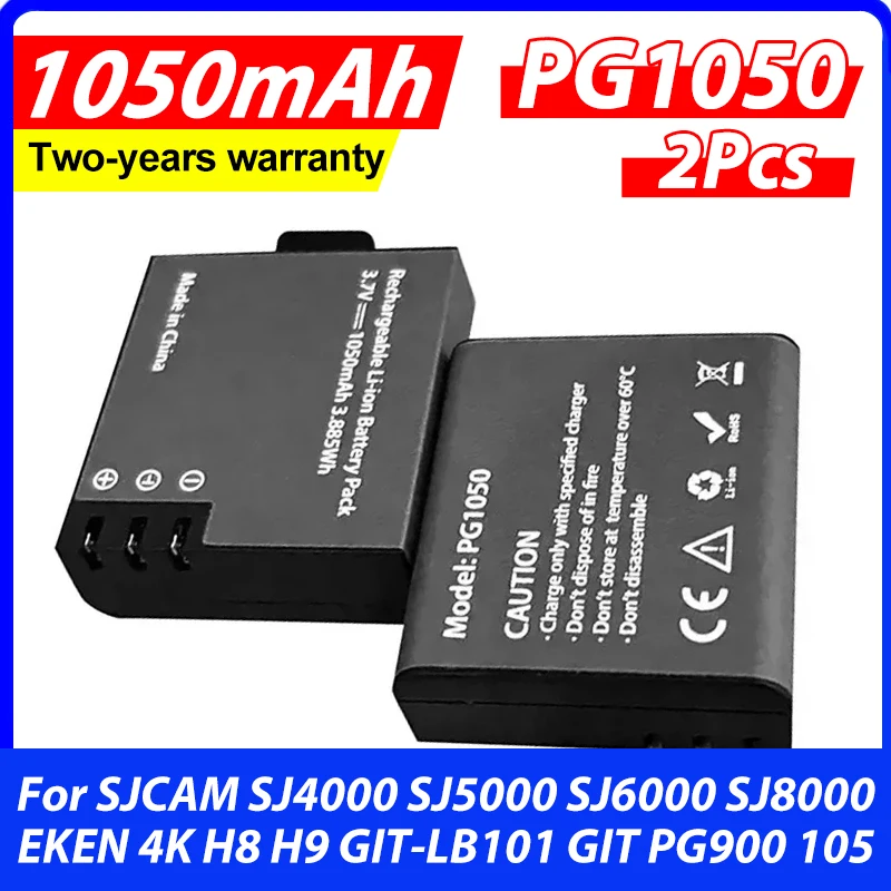 2Pcs 1050Mah PG1050…