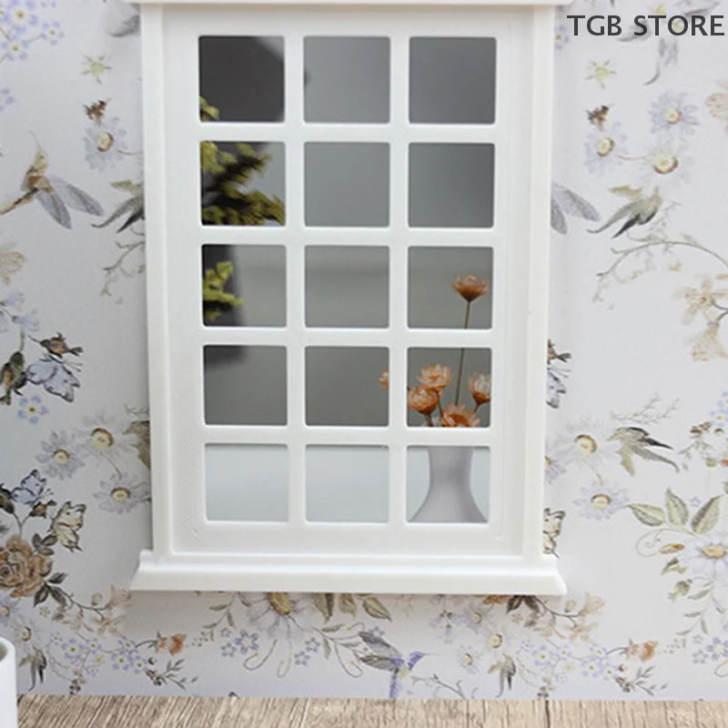 1 قطعة PLA الأبيض مصغرة إطار النافذة نموذج الديكور ويندوز دمية 1/12 لعبة أثاث صغير