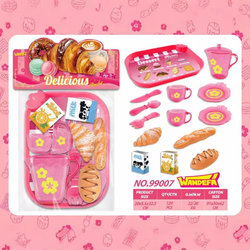DIY Children's Home Play Afternoon Tea Kitchen Toy Simulation Food Pastry Girl Tea Break Multi Color Set for Children Gifts