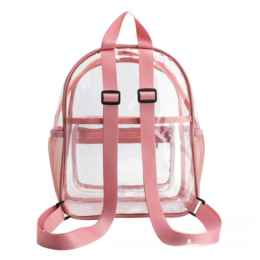 Waterproof Transparent PVC Double Shoulder Bag Large Capacity Student Backpack Jelly Storage Bag for School Supplies