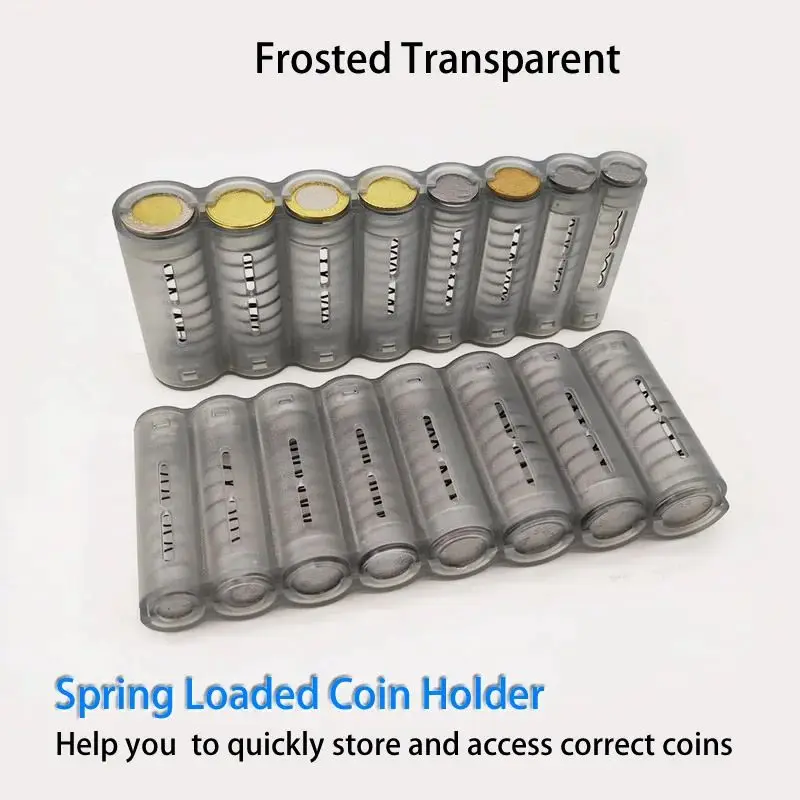 Creative Portable 8 Slot Euro Coin Storage Dispenser Euro Coin Holder Collector For Home Waiter Driver Coins Safe Piggy Bank