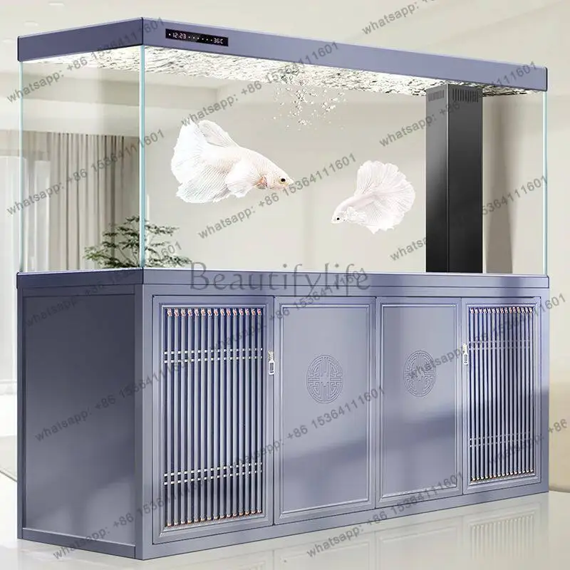 Dragon Fish Tank Bottom Filter Ultra-white Chinese Ultra-white Glass Large Living Room Against The Wall Ecological Water-free