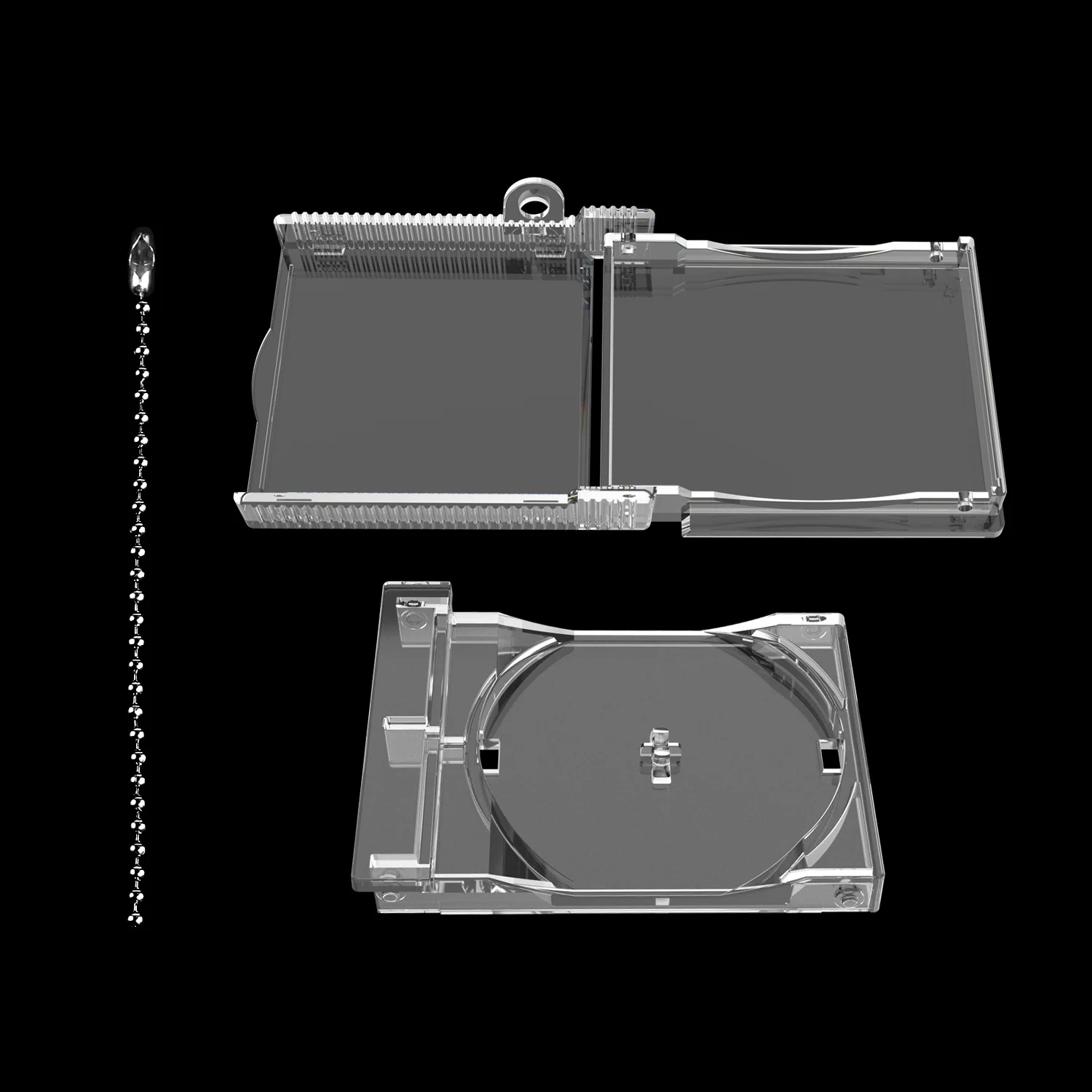 Customizable NFC Keychain with Blank Acrylic CD Case & Bead Chain DIY Fan Support Accessories for Concert Events