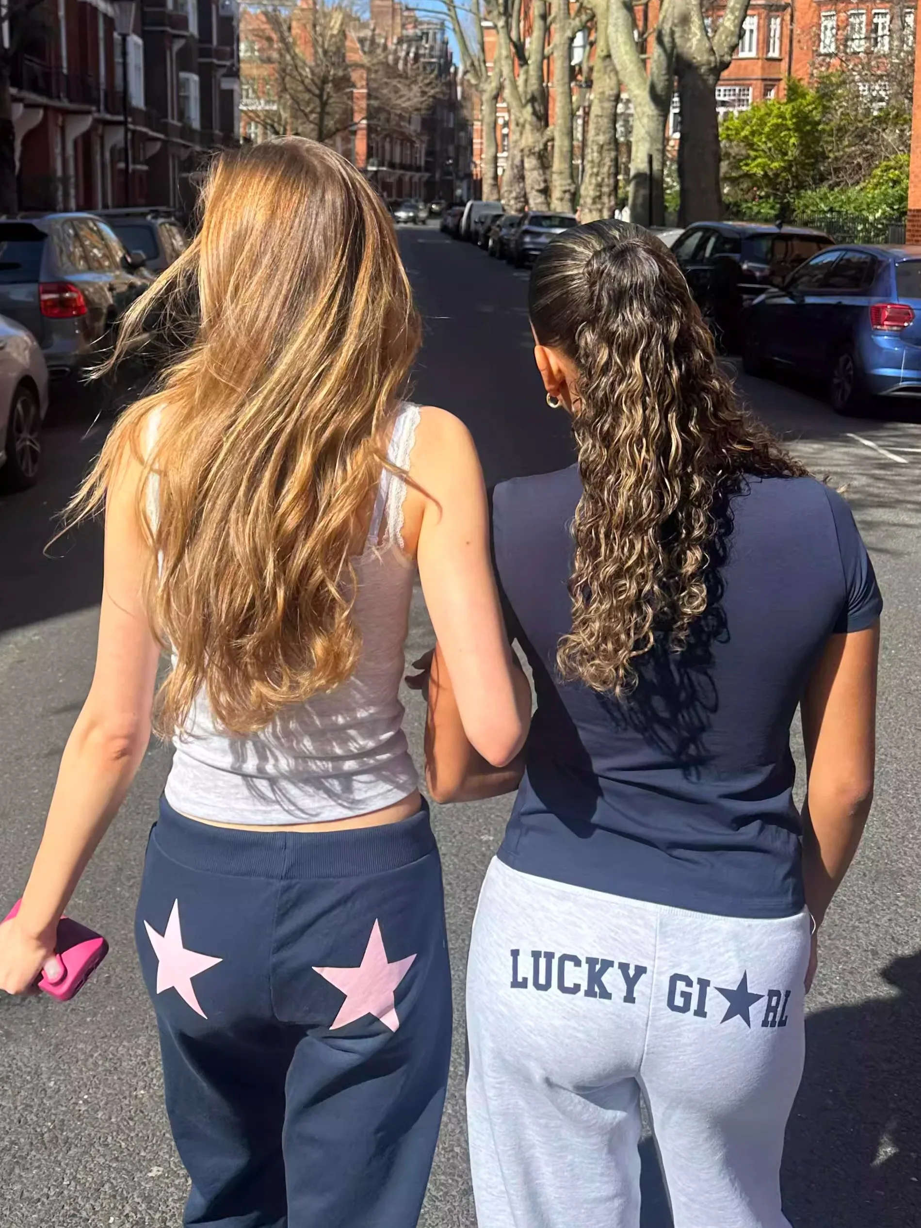 بنطال رياضي مريح منخفض الخصر وواسع الساق للنساء بطباعة رياضية كاجوال للتخسيس على شكل نجمة وردية بخصر مطاطي من مزيج القطن #4