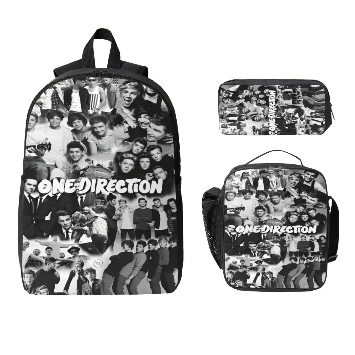 

3Pcs 1D Boys Group School bags Set for Girls Boys Pen Bags Backpack Sets with Lunch Box For Primary School Students Daypack
