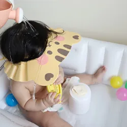 Gorro de ducha de baño para bebé ins, gorro de champú impermeable, tapa de retención de agua para niños, champú mágico ajustable