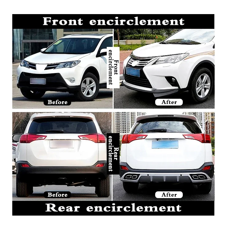 Car Accessories Car Bumper Rear Bumper Front Grille Part Bodykit Full Body Kit Set For Toyota Rav4 2013-2015