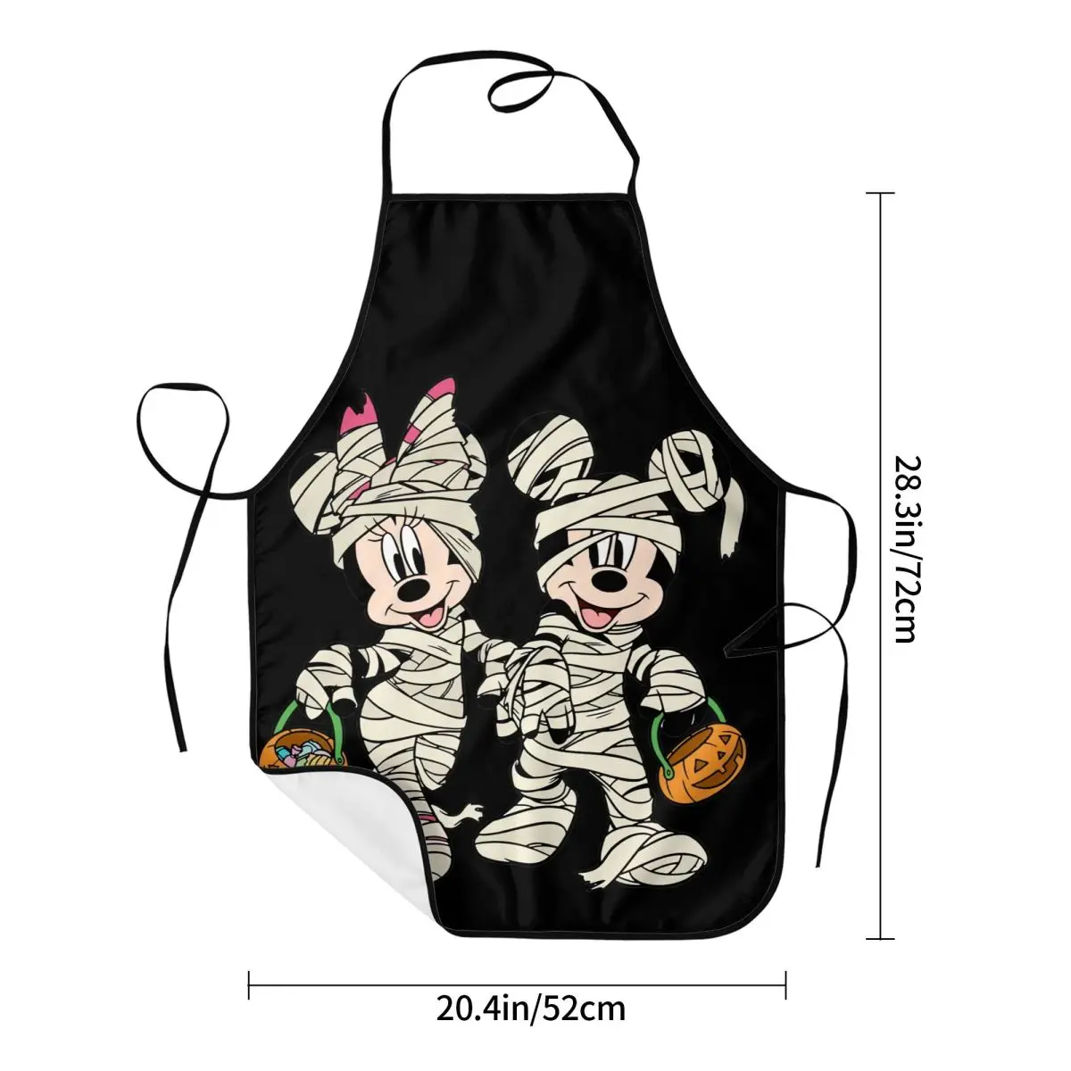 Custom Mickey Mouse Minnie Mouse Apron for Women Men Unisex Bib Halloween Pumpkin Cooking Kitchen Tablier Cuisine Chef Baking