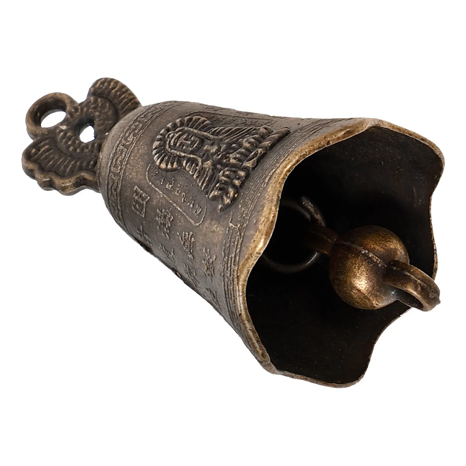 Retro Handheld Bell Vintage Metal Decorative Home Office Wedding Party Feng Shui Craft Small Brass Bell