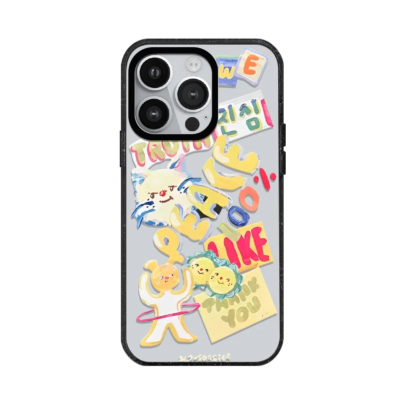 Corea Cartoon Graffiti Cat Dog custodia in acrilico per telefono con MagSafe per iPhone 16 15 14 13 12 Pro Max Cover posteriore antiurto antigoccia