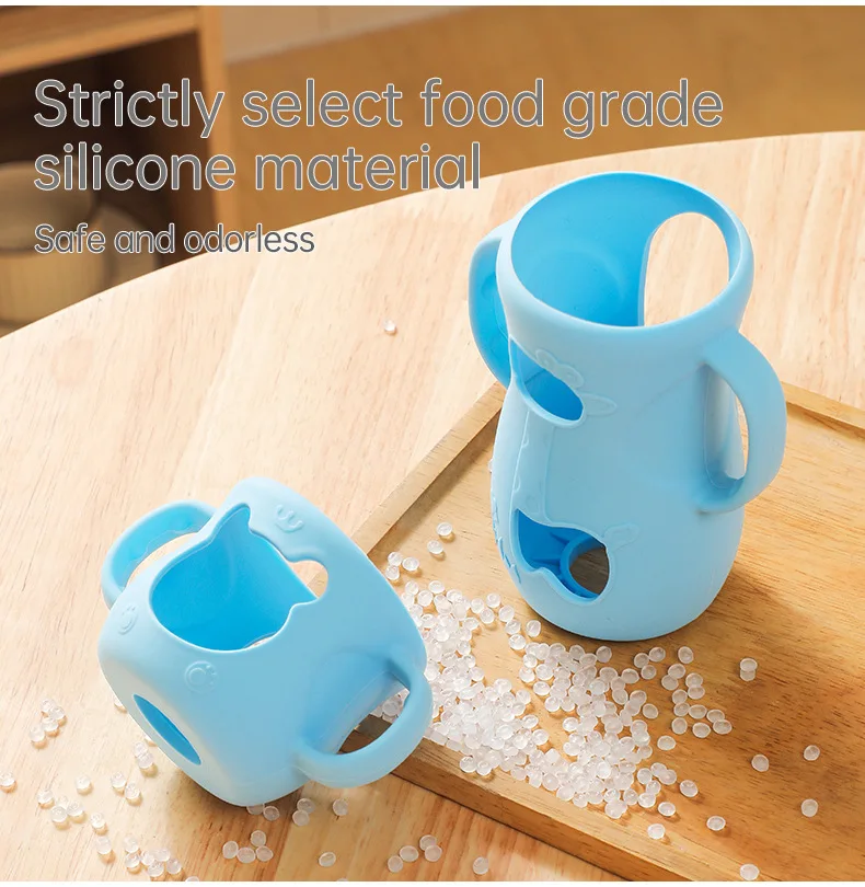 

3pcs Glass Baby Bottle Protector Cover Baby Bottles Sleeve Silicone Hot Water Only Food Holder Durable Protector