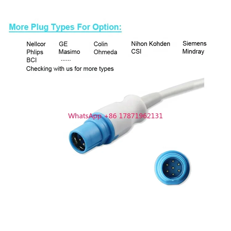 Manufacturer Factory Compatible For Drager Siemens Spo2 Extension Cable TPU Ce Gray Reusable Spo2 Sensor