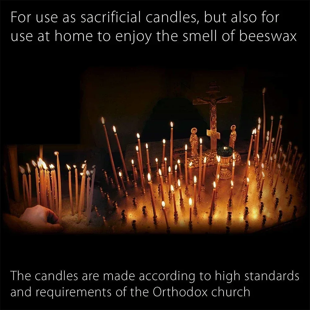 50/100Pcs Natural Beeswax Candle Decorative Hanukkah Candles Pure Beeswax Birthday Candle for Church Prayer Cake Christmas Party