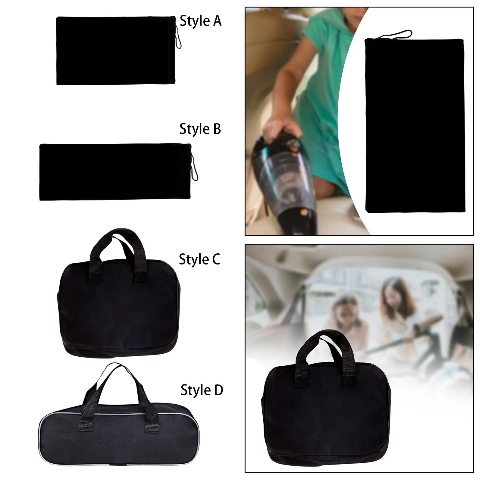 

Small Vacuum Cleaner Storage Bag Black Lightweight Versatile Accessories