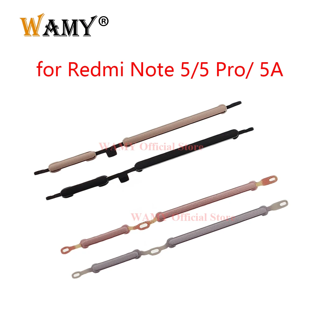 WAMY Power On/Off Volume Up Down Switch Side Buttons Key Replacement Part for Xiaomi Redmi Note 5 / Note 5 Pro / Note 5A