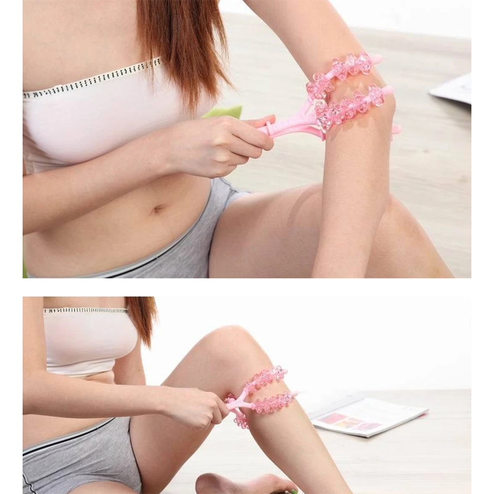 

1PC Comfortable Roller Ball Massager Manual Pull Massage Veins Active Relaxation Supplies for Home Pink