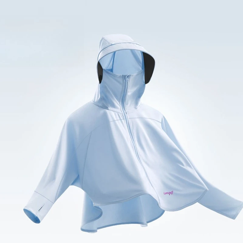 

Виниловая солнцезащитная одежда с большими полями шляпы для женщин, летняя однотонная уличная тонкая солнцезащитная одежда с капюшоном