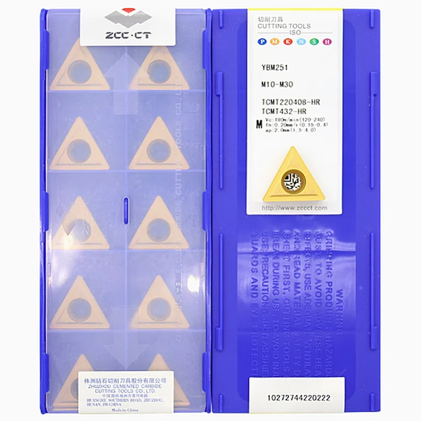 

TCMT220408-HR YBM251/TCMT220408-HR YBD152/TCMT220408-HR YBC152 TCMT432 ZCC.CT CNC blade carbide inserts turning tools 10pcs/box