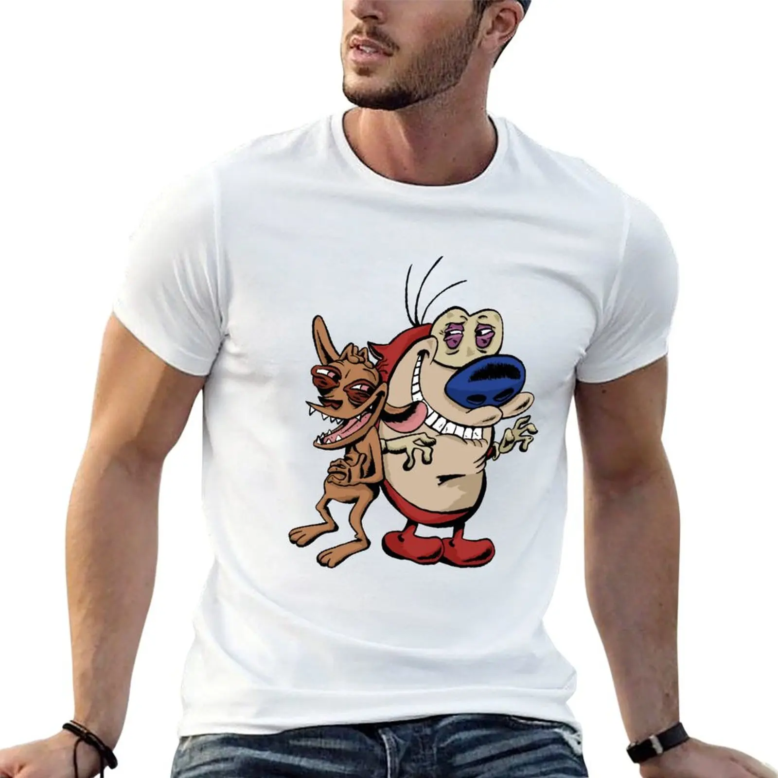 

high quality shirt man t Stimpy t T-Shirt and Ren cotton cotton shirts
