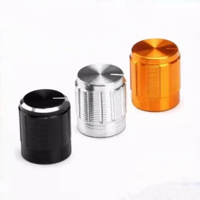 

10 шт., 15*17 мм, ручка потенциометра, алюминиевая крышка, серебристый, золотой, черный цвет