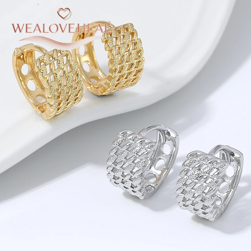 18K vergoldete Messing-Ohrringe mit geflochtenem Design für Damen, Vintage-Ketten-Design, modischer Schmuck, perfekt für den täglichen Gebrauch und als Partygeschenk. – Detail 19