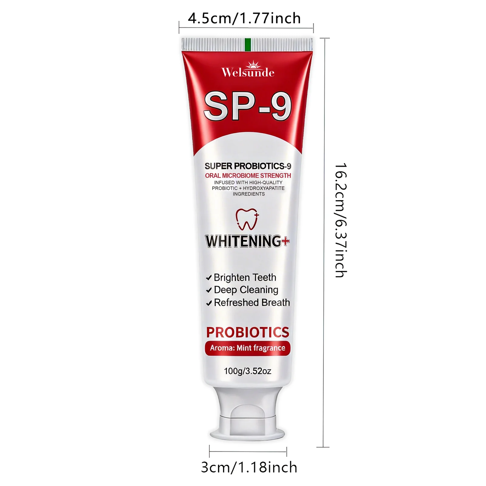 Super Whitening Teeth Toothpaste, Probiotics & Hydroxyapatite Toothpaste, Fresh Breath & Oral Deep Cleaning, Minty Fresh Breath, Brush Teeth to Make Look Brighter, Gum Clean, Ideal Oral Hygiene Gift for Women & Men, Suitable for Everyday