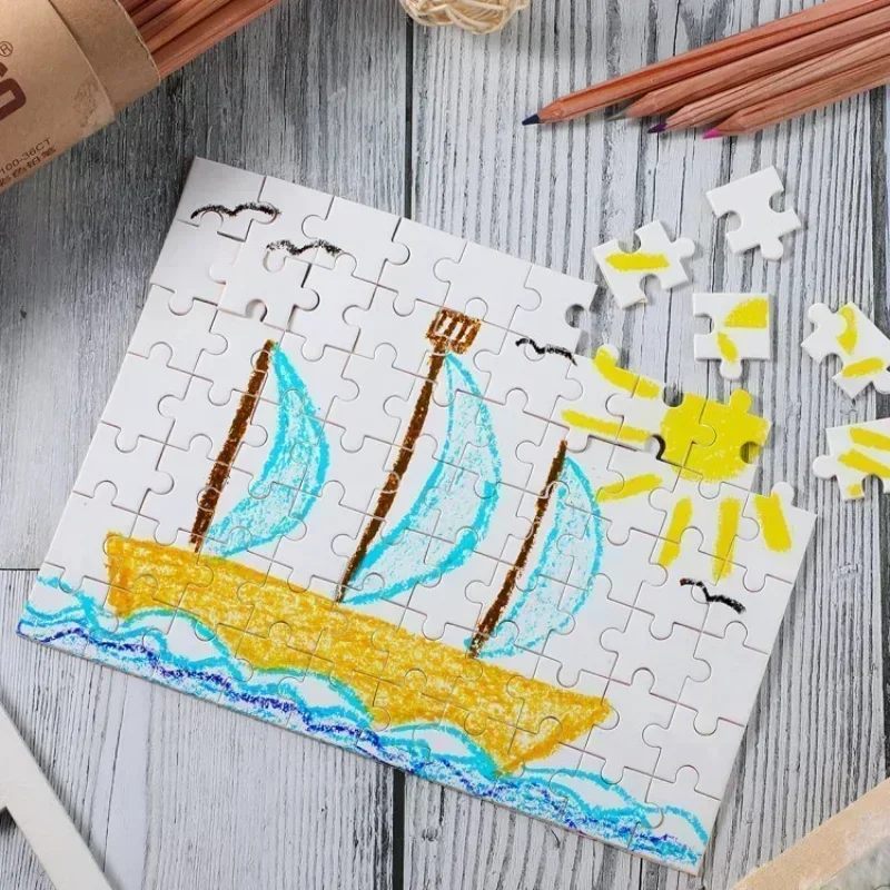 Wooden Jigsaw Puzzles for Adults Kids Toys Painting Drawing Blank Coloring Kidcraft Toy Special-shaped Rounded Rectangular