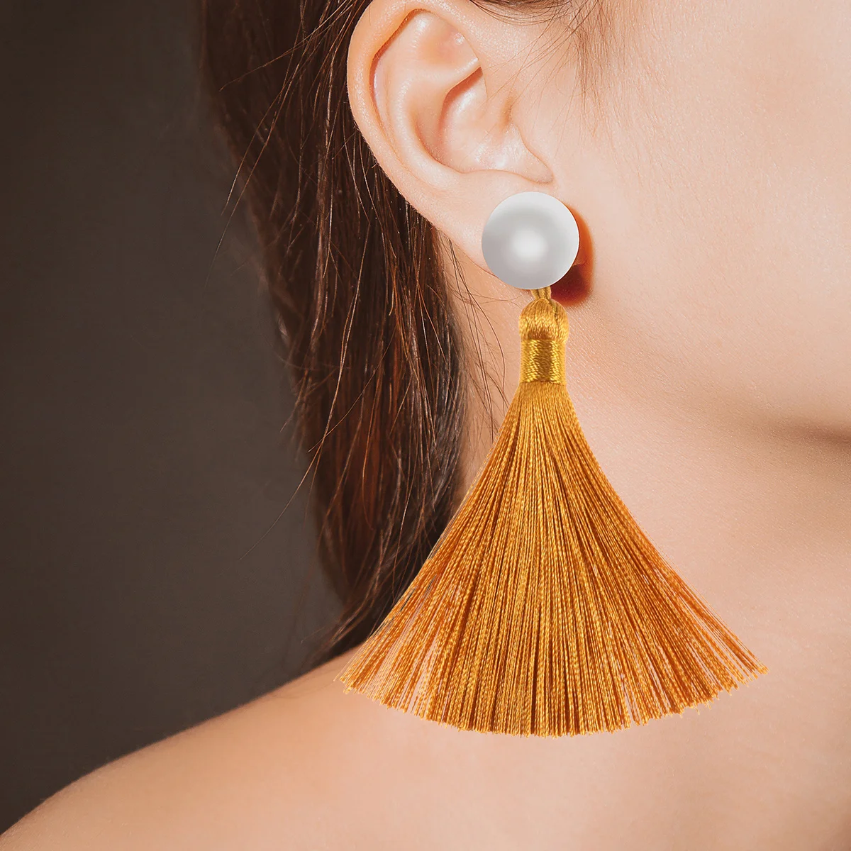 

20Pcs Tassel Earrings Accessories Solid Color Long Straight Design Hanging Pendant DIY Keychain Bracelet Decoration