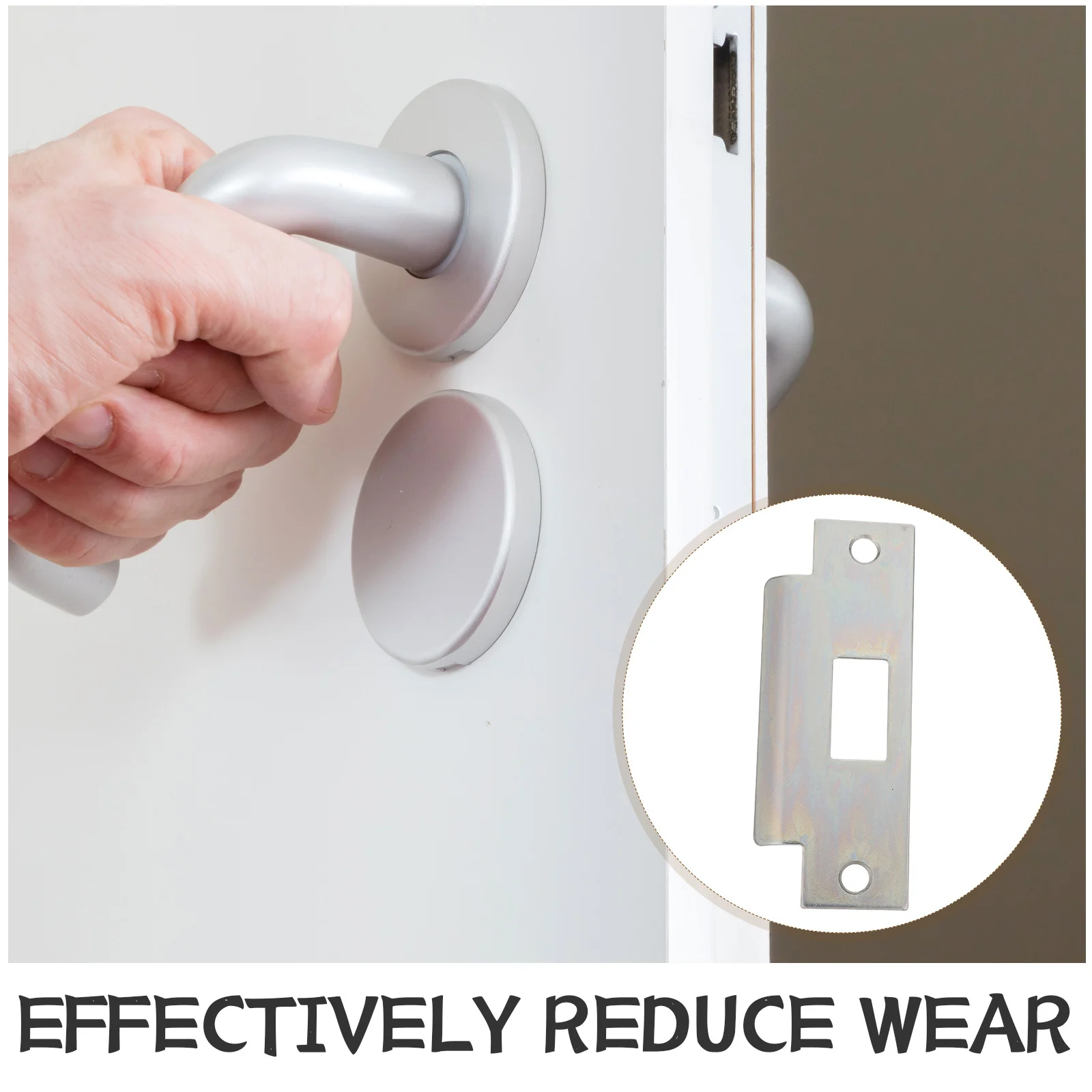 Acessórios de fechadura interna, 2 peças, placa de trava de porta de metal reforçada, universal, adequado para portas residenciais, melhoria de segurança