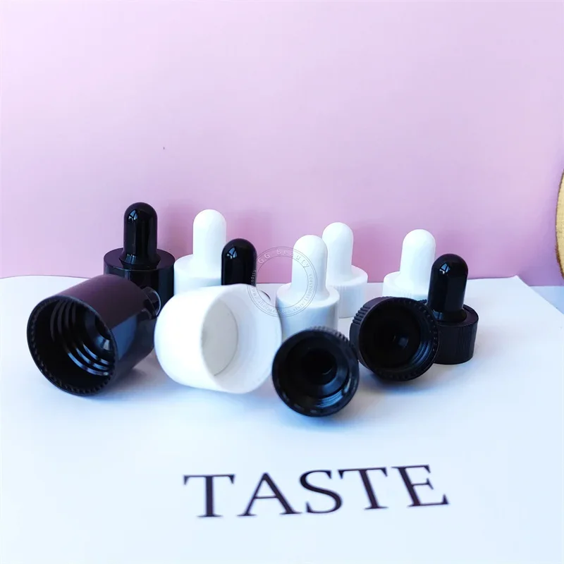 Kaliber czarno-biały plastikowy zakraplacz do perfum z żarówką szklana pipeta aromaterapeutyczna butelka na olejek górny gumowy zakraplacz ssący