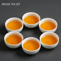 6pcs Chinese Ceramic Tea Cup Set Handmade White Porcelain Tea Bowl Portable Meditation Teacup Tradition Tea Set Master Cups