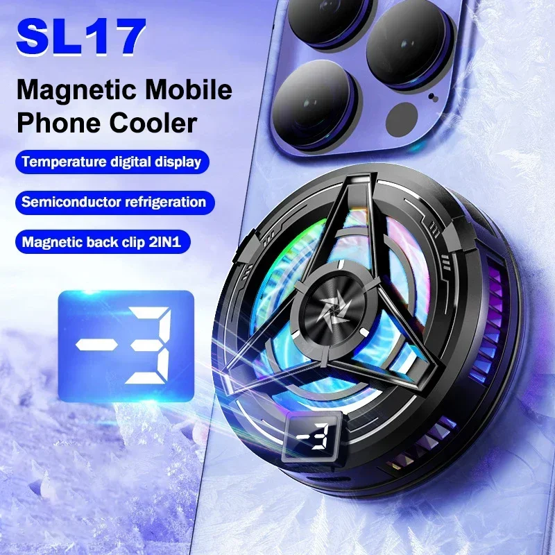 

Magnetic/Back Clip 2 IN 1 Mobile Phone Cooler SL17 Semiconductor Fast Cooling Fan Radiator for IOS Android PUBG Cool Heat Sink